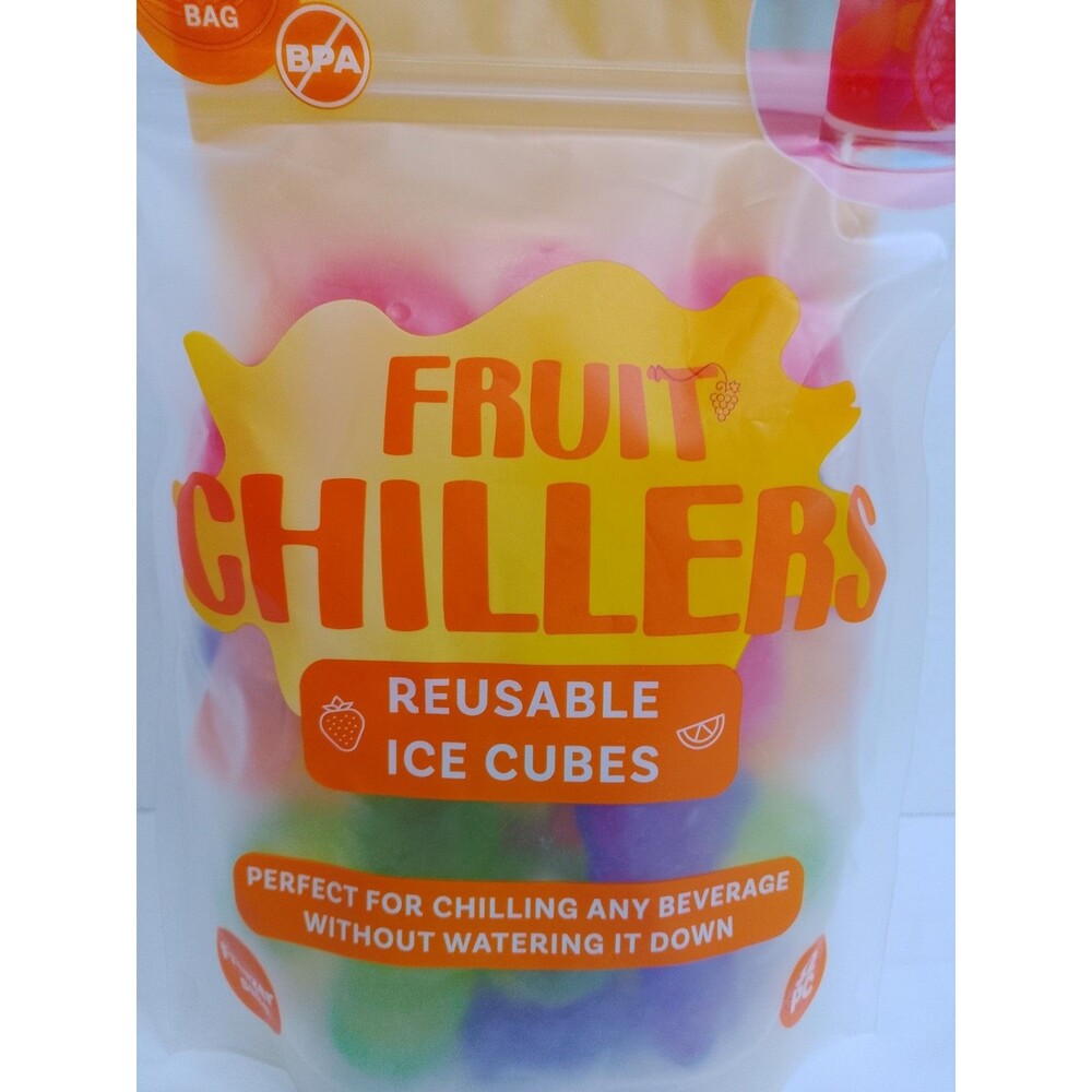 EVRIHOLDER Fruit Chillers Reusable Ice Cubes Drink Coolers 32 Pack NEW - Picture 3 of 8